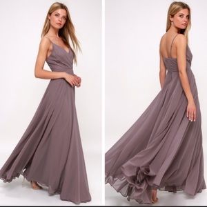 Lulus All About Love Dusty Purple Maxi - photoshoot/bridesmaid/wedding guest